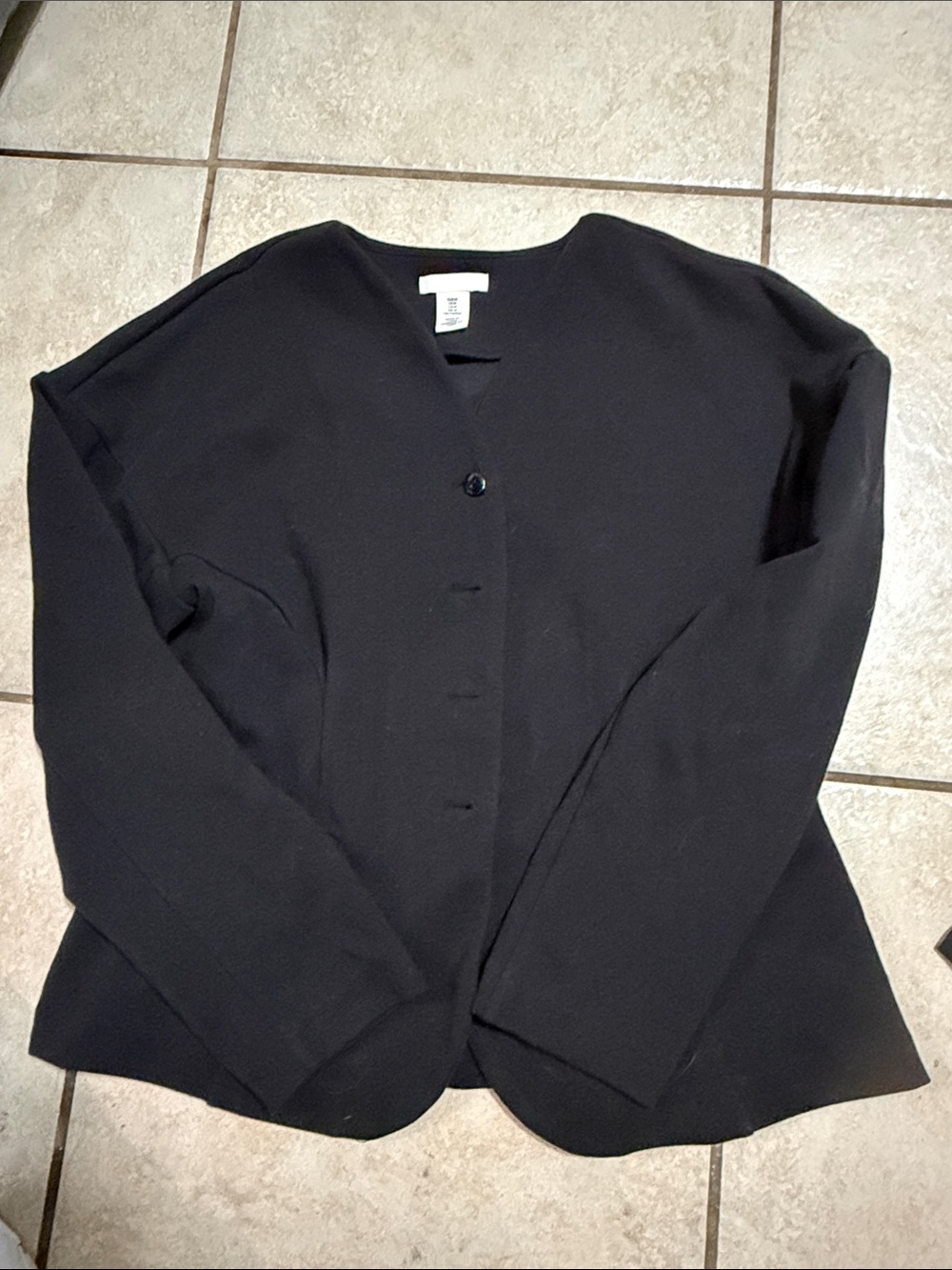 H&M Black V-Neck Single-Button Blazer